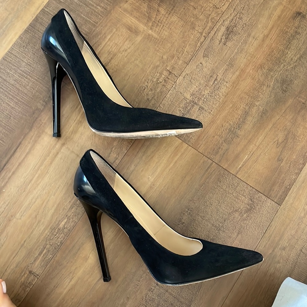 Black half suede Jimmy Choo pumps